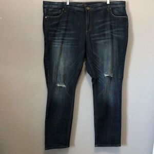 KUT Catherine slouchy boyfriend jeans Women's 20W plus size denim distressed EUC